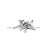 Jeu de 12 rivets alu tête fraisée bombée pour embouts baguettes de sol